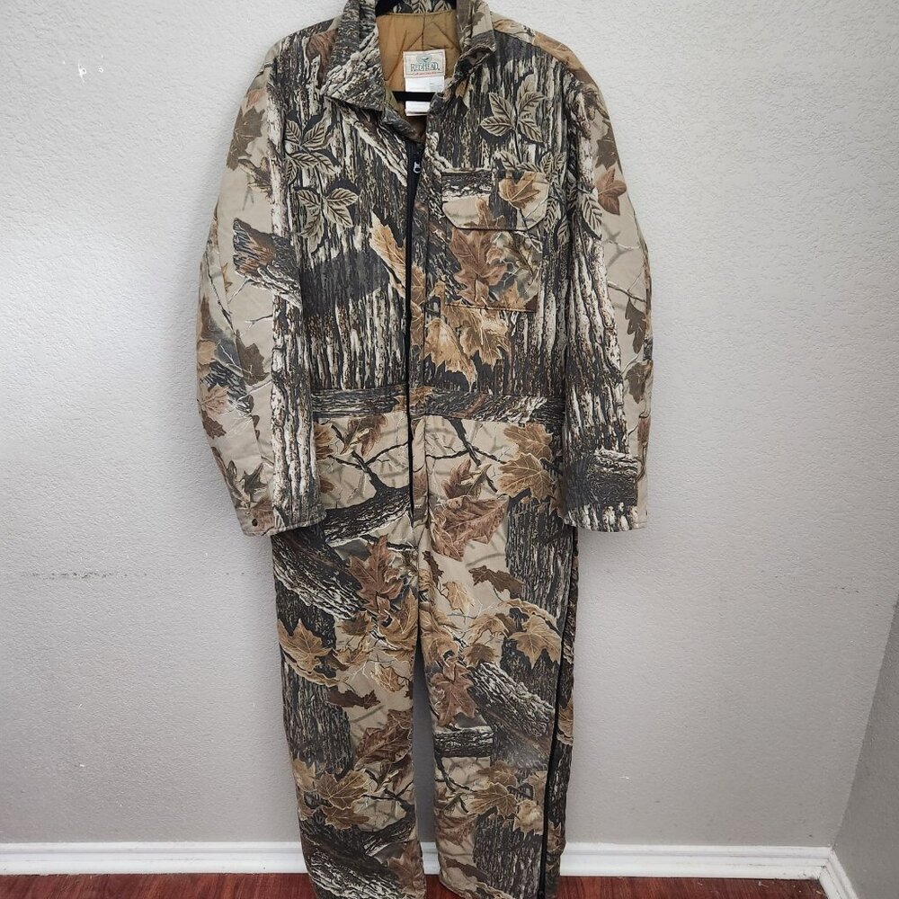 Vintage Redhead Camouflage Hunting Coveralls Large Regular Made In Usa